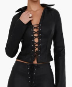 Beyond The Gates 2025 Dana Leslie Thomas Leather Lace Up Top