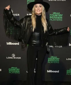 Lainey Wilson Country Power Players 2024 Fringe Leather Jacket