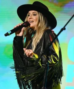 Lainey Wilson Country Power Players 2024 Fringe Leather Jacket