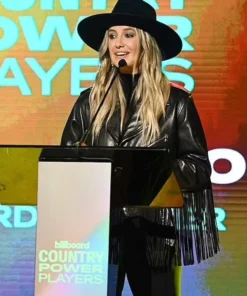 Lainey Wilson Country Power Players 2024 Fringe Leather Jacket