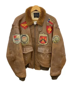 Vincent Heneine Shafted Brown Leather Jacket