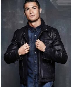 Premium Cristiano Ronaldo Stylish Black Leather Jacket