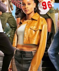 Simone Hicks All American Homecoming Brown Leather Jacket