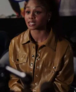 Simone Hicks All American Homecoming Brown Leather Jacket