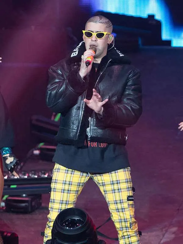 American Airlines Arena Bad Bunny Shearling Leather Jacket American Airlines Arena Bad Bunny Shearling Leather Jacket