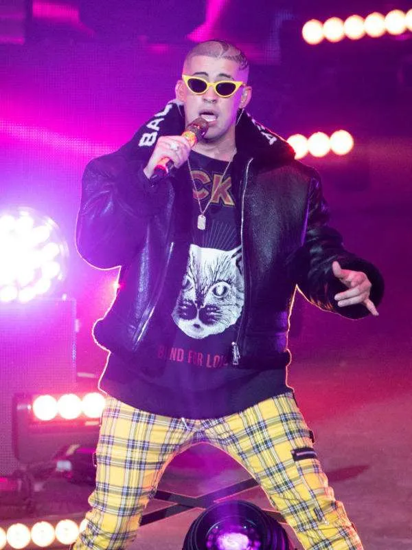 American Airlines Arena Bad Bunny Shearling Leather Jacket American Airlines Arena Bad Bunny Shearling Leather Jacket