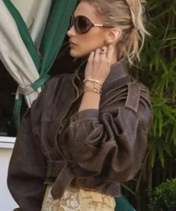 LA Bella Hadid Brown Cropped Jacket