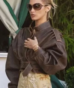 LA Bella Hadid Brown Cropped Jacket