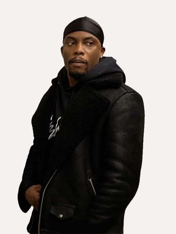 Cane Tejada Power Book II Ghost S04 Shearling Leather Jacket Cane Tejada Power Book II Ghost S04 Shearling Leather Jacket