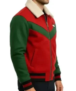 Red and Green Christmas Varsity Jacket