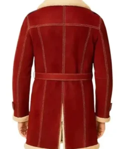 Men Shearling Red Christmas Coat