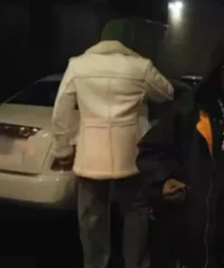 Future Type Shit Song White Shear­ling Leather Jacket