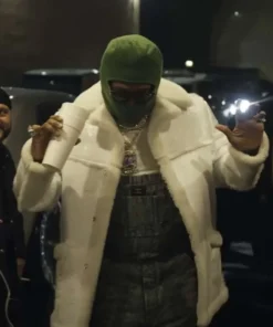 Future Type Shit Song White Shear­ling Leather Jacket