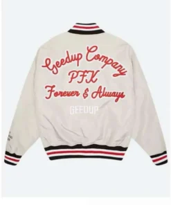 Geedup White Varsity Jacket