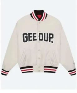 Geedup White Varsity Jacket