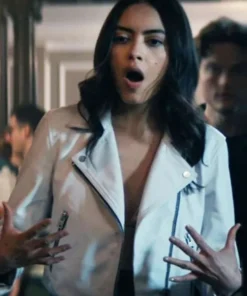 Maia Jae Gen V White Leather Jacket