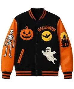 Haunted House Skeleton Varsity Jacket