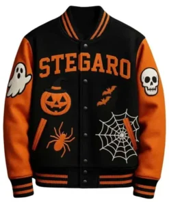 Halloween Pumpkin Varsity Jacket