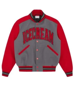 Icecream Patch Red Varsity Jacket