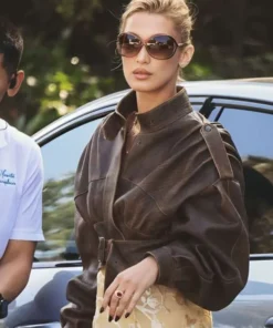 LA Bella Hadid Brown Cropped Jacket