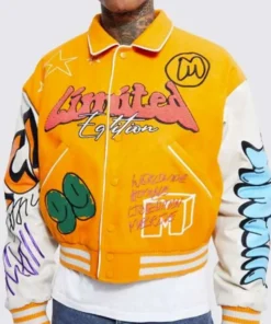 Yellow Graffiti Varsity Jacket