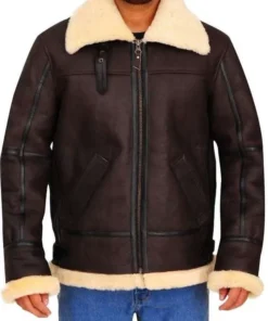 Men B3 Shearling Brown Leather Jacket