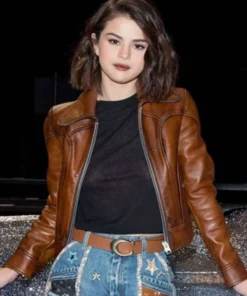 NYFW Show Selena Gomez Leather Jacket