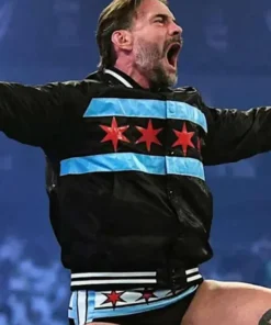 Night of Champions 2025 CM Punk Black Varsity Jacket