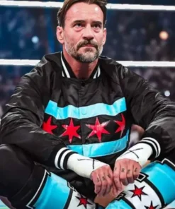 Night of Champions 2025 CM Punk Black Varsity Jacket