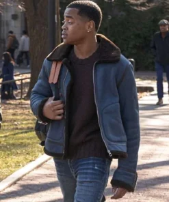 Tariq St Patrick Power Book II Ghost S04 Shearling Leather Jacket