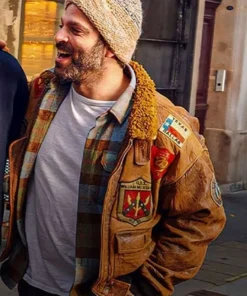 Vincent Heneine Shafted Brown Leather Jacket