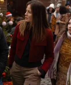 Michelle Monaghan The Family Plan 2 Red Jacket