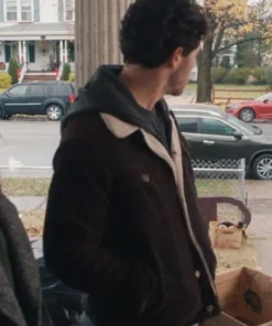 Nick Jonas The Good Half 2024 Brown Shearling Jacket