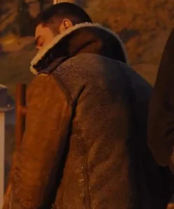 Zac Efron The Iron Claw 2023 Shearling Leather Jacket