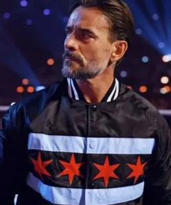 Night of Champions 2025 CM Punk Black Varsity Jacket