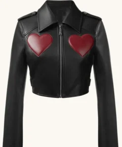 Liv Morgan WWE Raw 2025 Red Hearts Leather Jacket