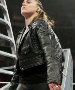 WWE Smackdown Ronda Rousey Black Leather Jacket
