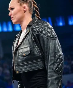 WWE Smackdown Ronda Rousey Black Leather Jacket