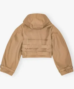 Women Cotton Short Trench Jacket