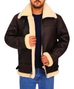 Men B3 Shearling Brown Leather Jacket