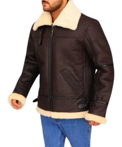 Men B3 Shearling Brown Leather Jacket
