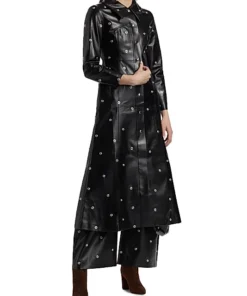 Selena Gomez Black leather Coat Only Murders In The Building