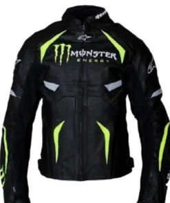 Alpinestars Monster Energy Scream Motorcycle Black Leather Jacket
