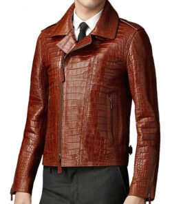Biker Croc Alligator Leather Jacket