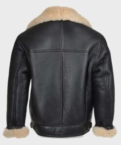 Mens Shearling Black Leather Jacket
