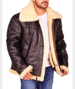 Dark Brown Sheepskin Leather Jacket