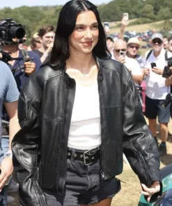 Dua Lipa Goodwood Festival 2026 Leather Jacket