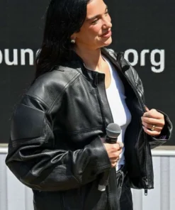 Dua Lipa Goodwood Festival 2026 Leather Jacket