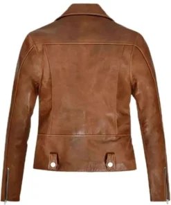 Kylie Jenner Brown Leather Biker Jacket