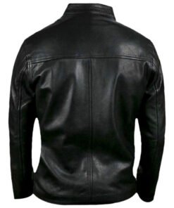 Steve McQueen Gulf Le Mans Motorcycle Black Leather Jacket